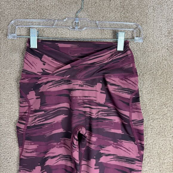 Alphalete Surface Legging Womens XS Burgundy Camo Pocket High Rise Gym Training - Picture 4 of 11